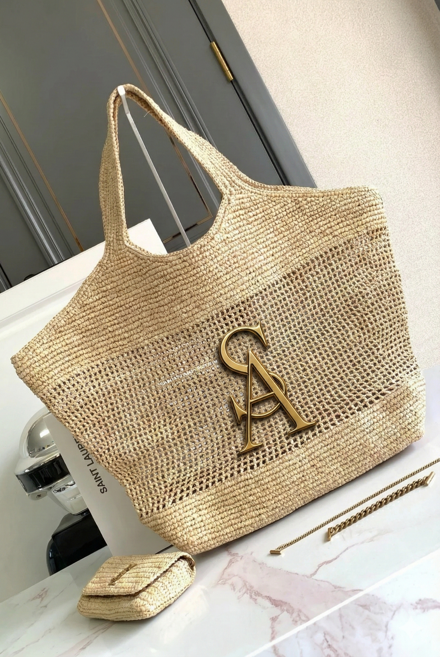 ICARE BAG IN RAFFIA