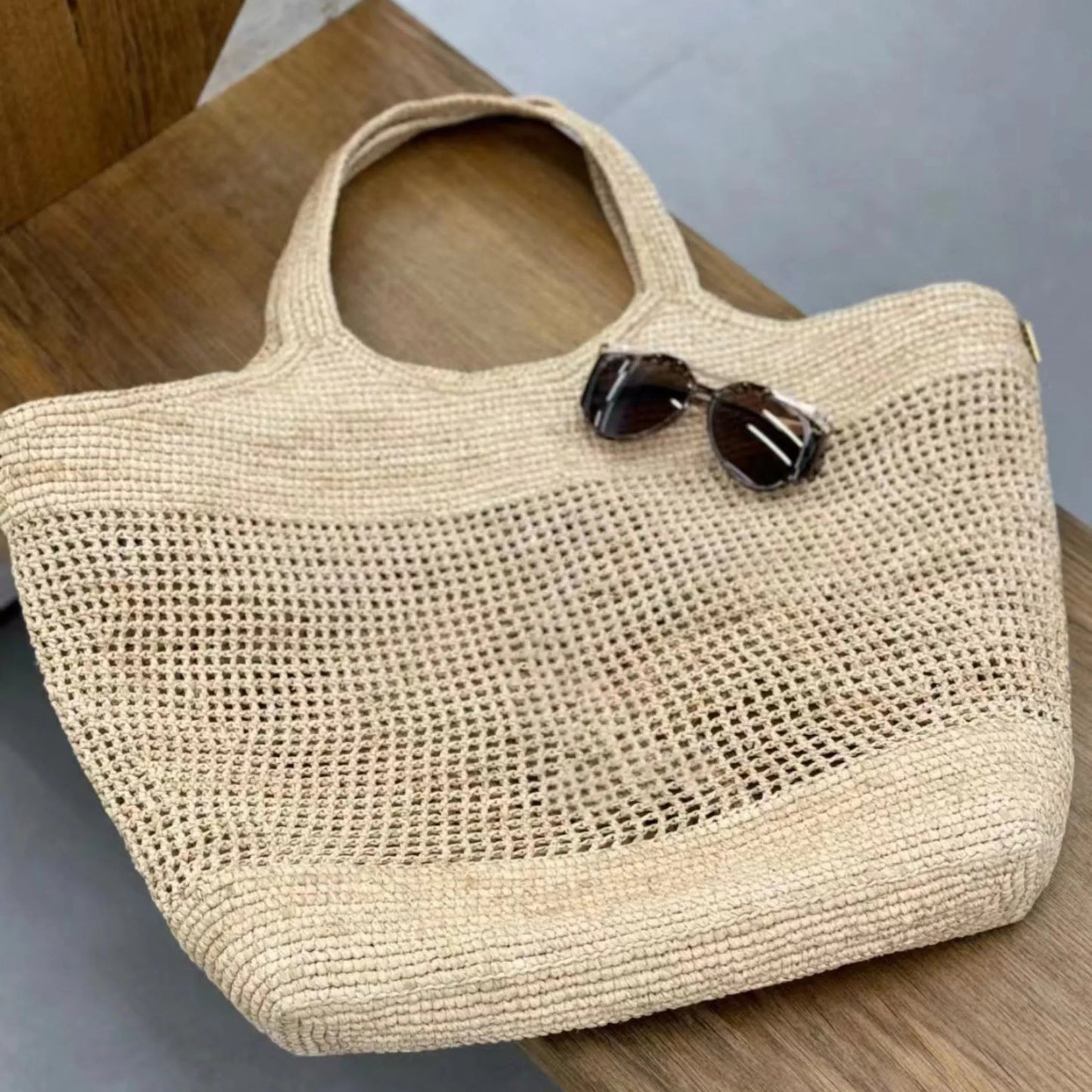 Icare raffia bag Black