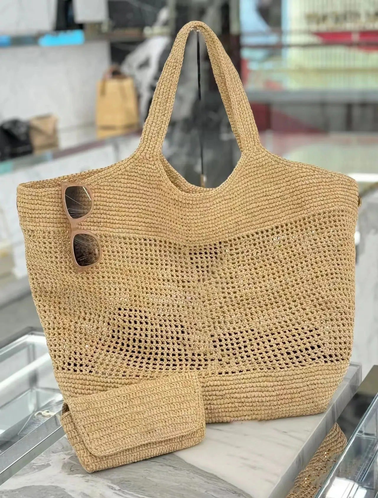 BAG ICARE IN RAFFIA
