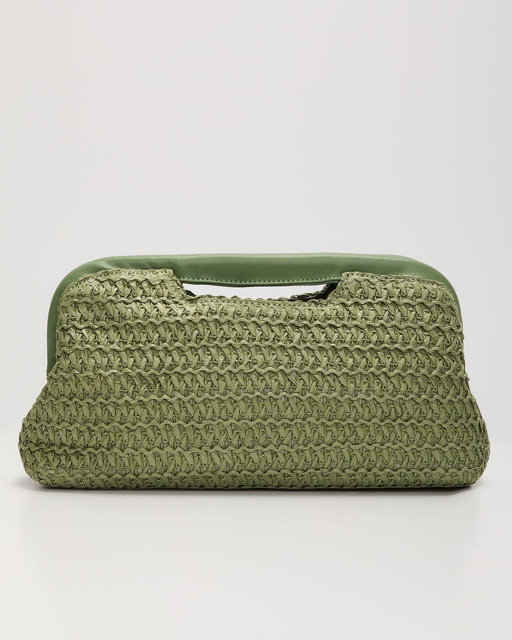 Bobbi Structured Straw Clutch