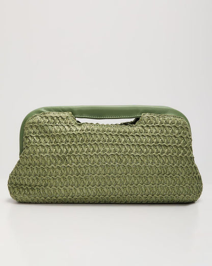 Bobbi Structured Straw Clutch