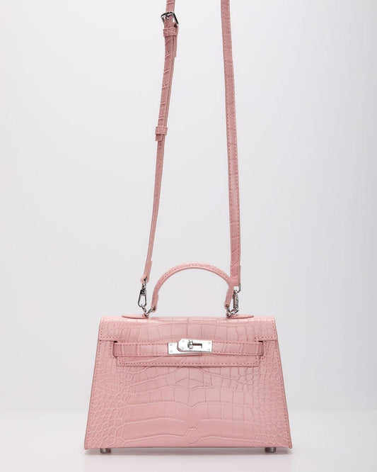 Giorgia Croc Embossed Top Handle Bag